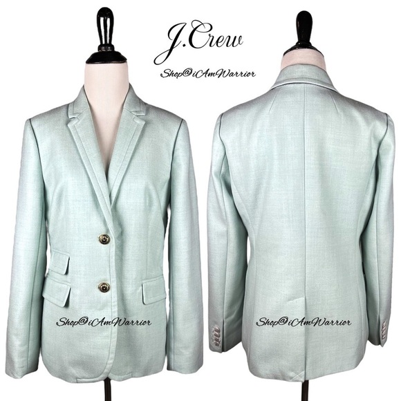 J.Crew NWT pale spearmint wool Hack-ing jacket/blazer *shop@iamwarrior - Picture 6 of 15